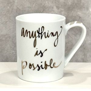 New White and Gold “Anything is possible” Coffee Mug!